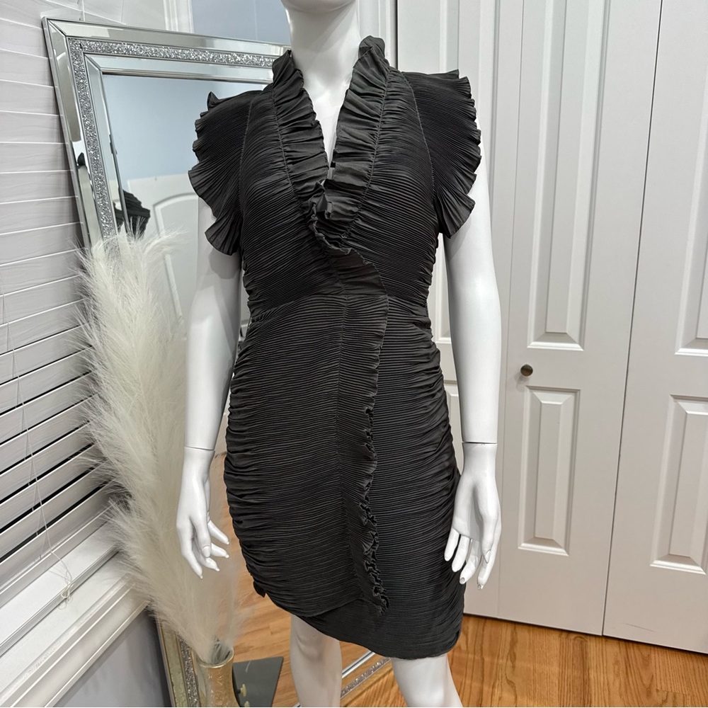 Ryu Black Ruffled Mini Dress